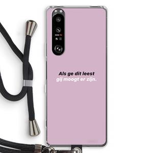 CaseCompany gij moogt er zijn: Sony Xperia 1 III Transparant Hoesje met koord