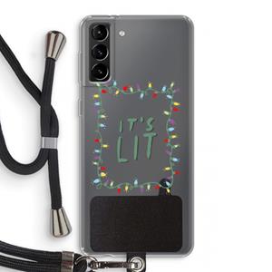 CaseCompany It's Lit: Samsung Galaxy S21 Plus Transparant Hoesje met koord