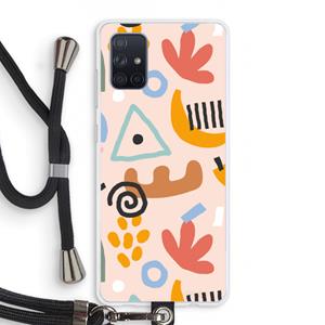CaseCompany Abstract: Samsung Galaxy A71 Transparant Hoesje met koord
