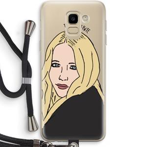 CaseCompany Mary Kate: Samsung Galaxy J6 (2018) Transparant Hoesje met koord