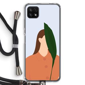 CaseCompany Leaf: Samsung Galaxy A22 5G Transparant Hoesje met koord