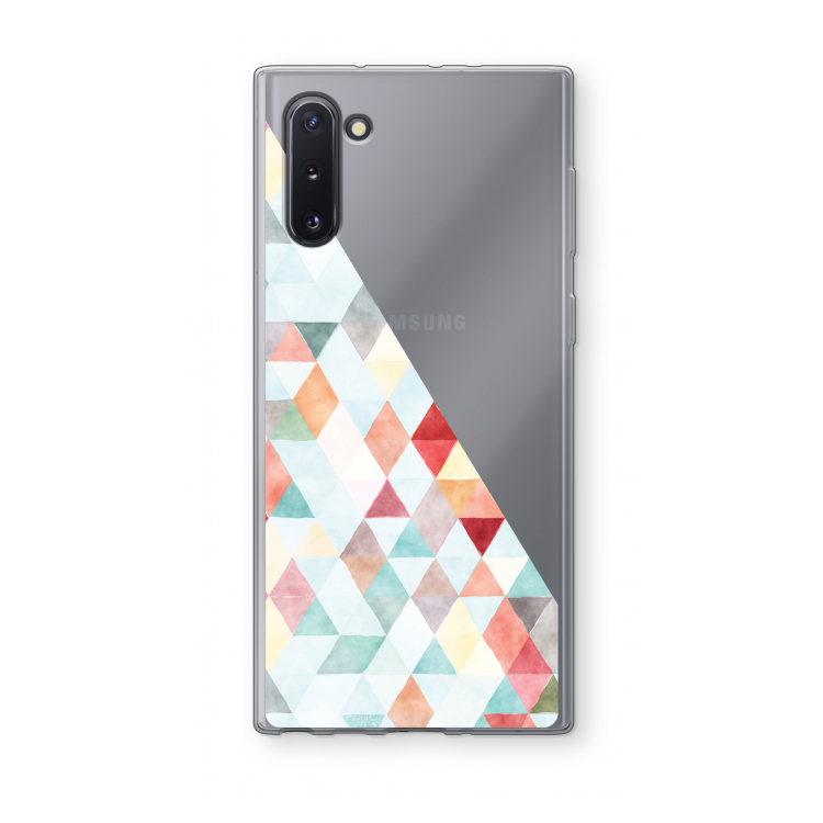 CaseCompany Gekleurde driehoekjes pastel: Samsung Galaxy Note 10 Transparant Hoesje