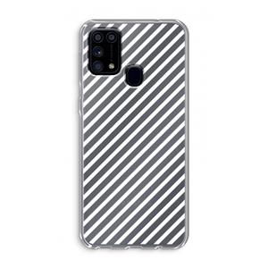 CaseCompany Strepen zwart-wit: Samsung Galaxy M31 Transparant Hoesje