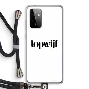 CaseCompany Topwijf Wit: Samsung Galaxy A72 5G Transparant Hoesje met koord