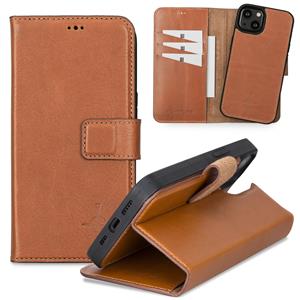 NorthLife Burcht Trecht Uitneembare 2-in-1 (RFID) bookcase hoes - iPhone 13 Mini - Cognac