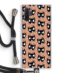 CaseCompany Kat: Samsung Galaxy Note 10 Plus Transparant Hoesje met koord