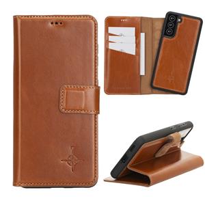 NorthLife Uitneembare 2-in-1 (RFID) bookcase hoes - Samsung Galaxy S21 - Burcht Trecht Cognac