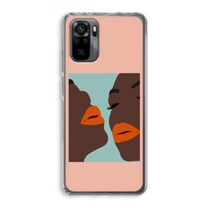 CaseCompany Orange lips: Xiaomi Redmi Note 10 Pro Transparant Hoesje
