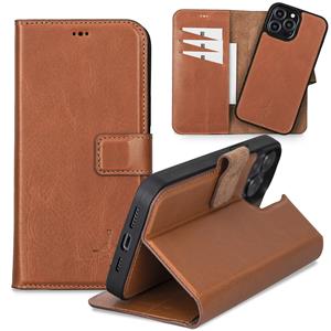 NorthLife Burcht Trecht Uitneembare 2-in-1 (RFID) bookcase hoes - iPhone 13 Pro Max - Cognac