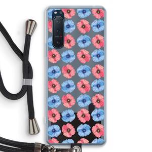 CaseCompany Klaproosjes: Sony Xperia 5 II Transparant Hoesje met koord