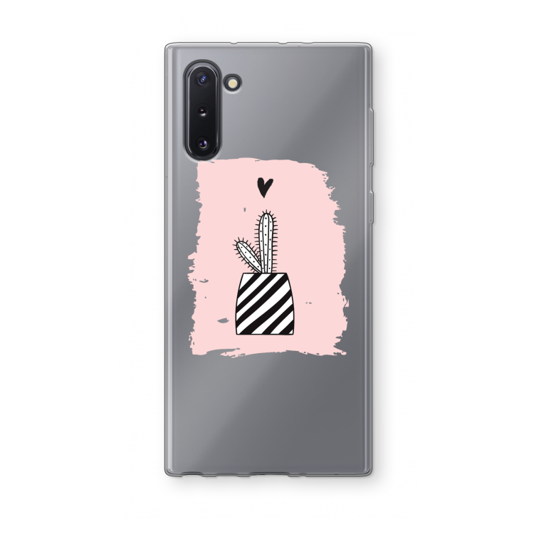 CaseCompany Zwart-wit cactus: Samsung Galaxy Note 10 Transparant Hoesje
