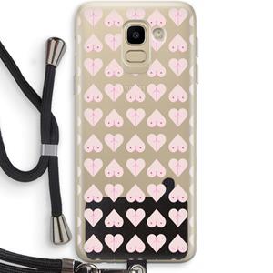 CaseCompany Ass 'n Titties: Samsung Galaxy J6 (2018) Transparant Hoesje met koord