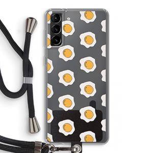 CaseCompany Bacon to my eggs #1: Samsung Galaxy S21 Plus Transparant Hoesje met koord