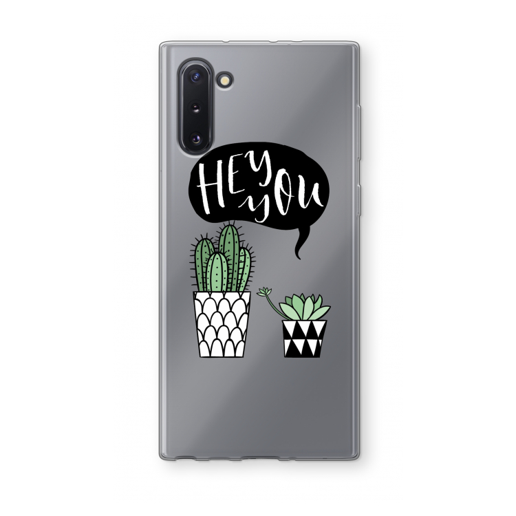 CaseCompany Hey you cactus: Samsung Galaxy Note 10 Transparant Hoesje