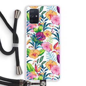 CaseCompany Tropisch 2: Samsung Galaxy A71 Transparant Hoesje met koord