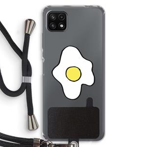 CaseCompany Spiegelei: Samsung Galaxy A22 5G Transparant Hoesje met koord