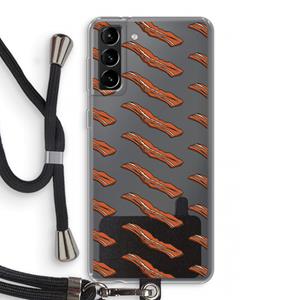 CaseCompany Bacon to my eggs #2: Samsung Galaxy S21 Plus Transparant Hoesje met koord