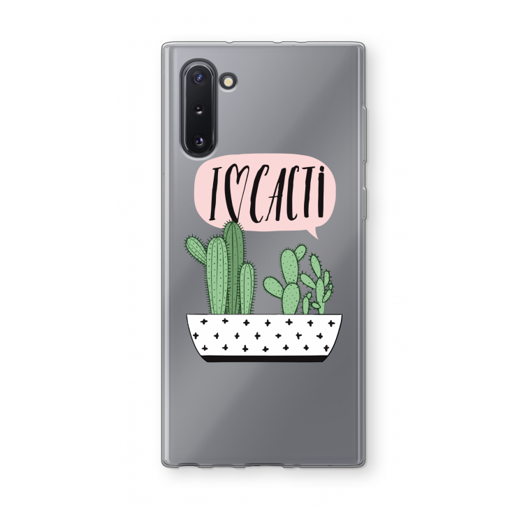 CaseCompany I love cacti: Samsung Galaxy Note 10 Transparant Hoesje