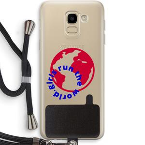 CaseCompany Run The World: Samsung Galaxy J6 (2018) Transparant Hoesje met koord