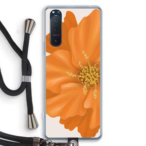 CaseCompany Orange Ellila flower: Sony Xperia 5 II Transparant Hoesje met koord