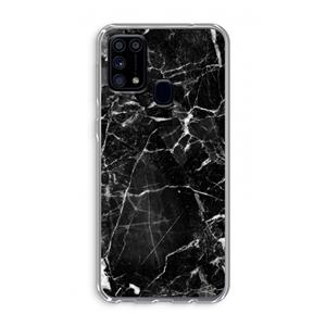 CaseCompany Zwart Marmer 2: Samsung Galaxy M31 Transparant Hoesje