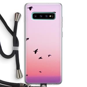 CaseCompany Fly away: Samsung Galaxy S10 Plus Transparant Hoesje met koord