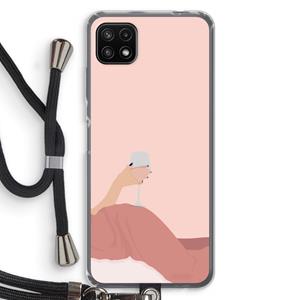 CaseCompany Wine: Samsung Galaxy A22 5G Transparant Hoesje met koord