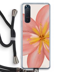 CaseCompany Pink Ellila Flower: Sony Xperia 5 II Transparant Hoesje met koord