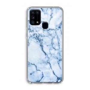 CaseCompany Blauw marmer: Samsung Galaxy M31 Transparant Hoesje