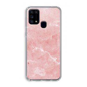 CaseCompany Roze marmer: Samsung Galaxy M31 Transparant Hoesje