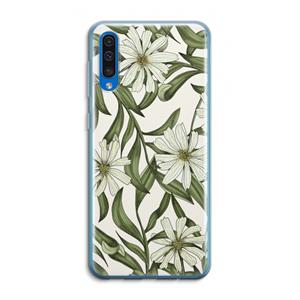 CaseCompany Wit bloemenpatroon: Samsung Galaxy A50 Transparant Hoesje