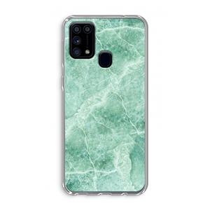 CaseCompany Groen marmer: Samsung Galaxy M31 Transparant Hoesje