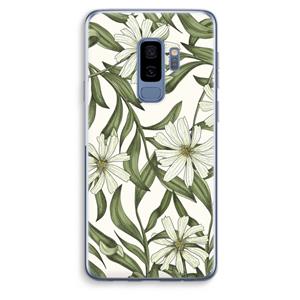 CaseCompany Wit bloemenpatroon: Samsung Galaxy S9 Plus Transparant Hoesje