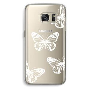 CaseCompany White butterfly: Samsung Galaxy S7 Transparant Hoesje
