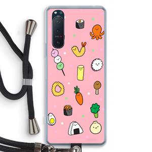 CaseCompany Happy bento friends: Sony Xperia 5 II Transparant Hoesje met koord