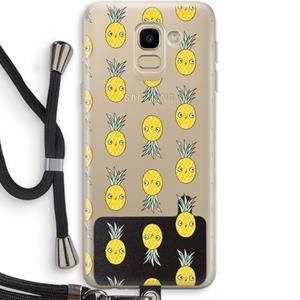 CaseCompany Ananas: Samsung Galaxy J6 (2018) Transparant Hoesje met koord