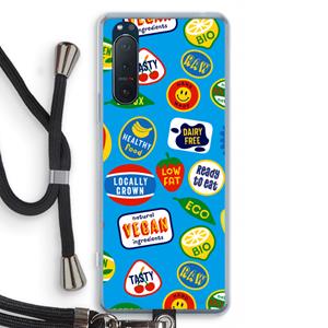 CaseCompany Fruitsticker: Sony Xperia 5 II Transparant Hoesje met koord