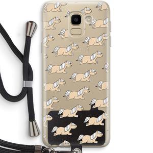 CaseCompany Ponys: Samsung Galaxy J6 (2018) Transparant Hoesje met koord