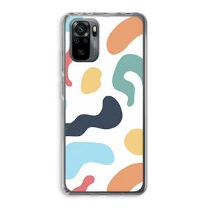 CaseCompany Memphis Shapes Blue: Xiaomi Redmi Note 10 Pro Transparant Hoesje