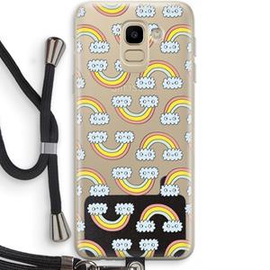CaseCompany Regenboog: Samsung Galaxy J6 (2018) Transparant Hoesje met koord