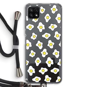 CaseCompany Spiegeleitjes: Samsung Galaxy A22 5G Transparant Hoesje met koord
