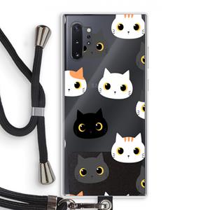 CaseCompany Katten: Samsung Galaxy Note 10 Plus Transparant Hoesje met koord