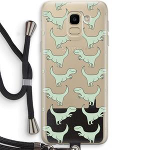 CaseCompany Dinos: Samsung Galaxy J6 (2018) Transparant Hoesje met koord