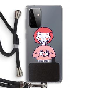 CaseCompany Hartje: Samsung Galaxy A72 5G Transparant Hoesje met koord