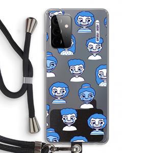 CaseCompany Gezichtjes: Samsung Galaxy A72 5G Transparant Hoesje met koord