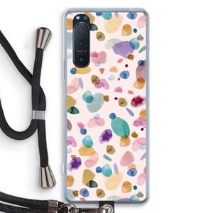 CaseCompany Terrazzo Memphis Pink: Sony Xperia 5 II Transparant Hoesje met koord