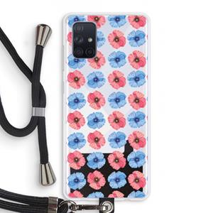 CaseCompany Klaproosjes: Samsung Galaxy A71 Transparant Hoesje met koord