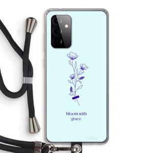 CaseCompany Bloom with grace: Samsung Galaxy A72 5G Transparant Hoesje met koord