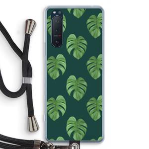 CaseCompany Monstera leaves: Sony Xperia 5 II Transparant Hoesje met koord