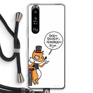 CaseCompany Geen Gezeik: Sony Xperia 1 III Transparant Hoesje met koord
